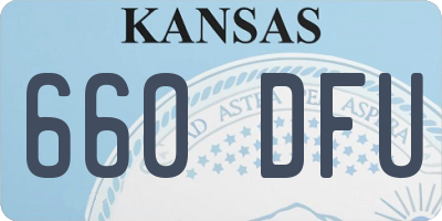 KS license plate 660DFU