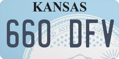 KS license plate 660DFV