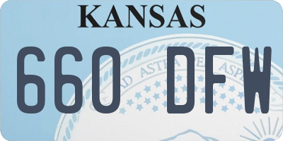 KS license plate 660DFW