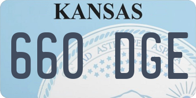 KS license plate 660DGE