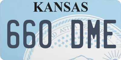 KS license plate 660DME