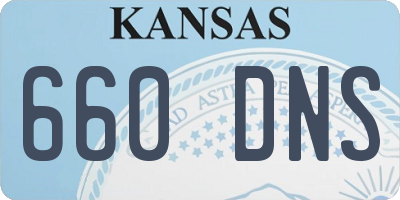 KS license plate 660DNS