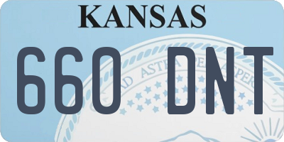 KS license plate 660DNT