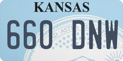 KS license plate 660DNW