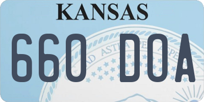 KS license plate 660DOA