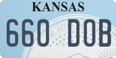 KS license plate 660DOB