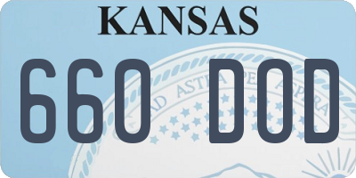 KS license plate 660DOD