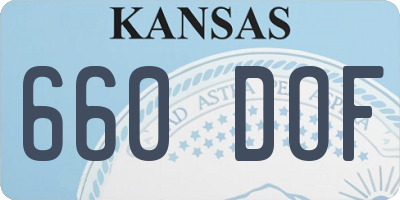 KS license plate 660DOF