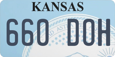 KS license plate 660DOH