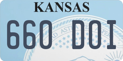 KS license plate 660DOI