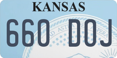 KS license plate 660DOJ