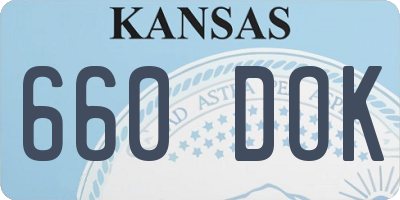 KS license plate 660DOK