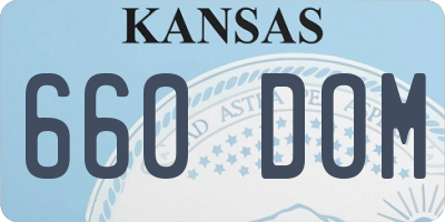 KS license plate 660DOM