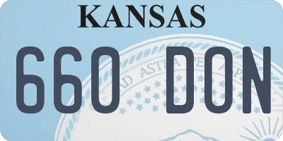 KS license plate 660DON