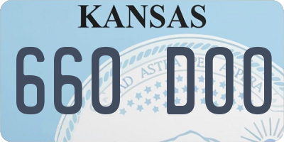 KS license plate 660DOO