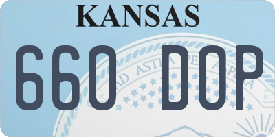 KS license plate 660DOP
