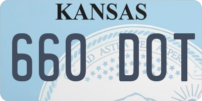 KS license plate 660DOT