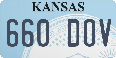 KS license plate 660DOV