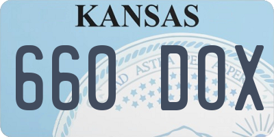 KS license plate 660DOX