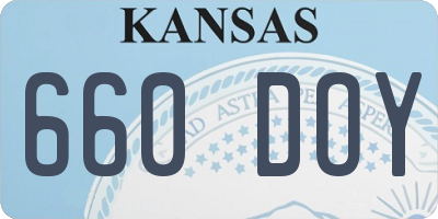 KS license plate 660DOY