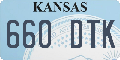 KS license plate 660DTK