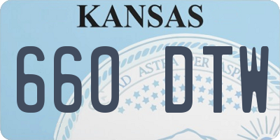 KS license plate 660DTW