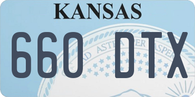 KS license plate 660DTX