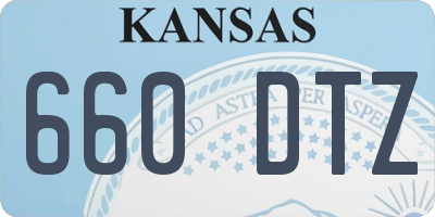 KS license plate 660DTZ