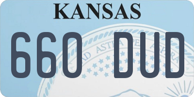 KS license plate 660DUD