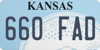 KS license plate 660FAD