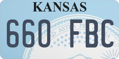 KS license plate 660FBC