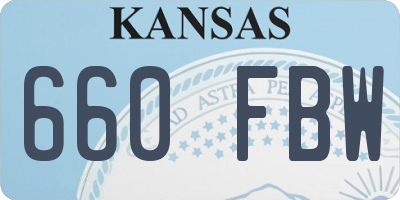 KS license plate 660FBW