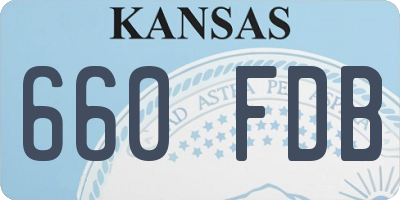 KS license plate 660FDB