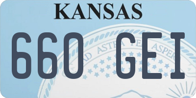 KS license plate 660GEI
