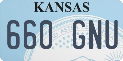 KS license plate 660GNU