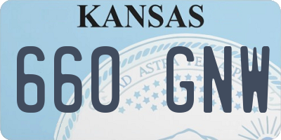 KS license plate 660GNW