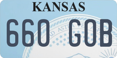 KS license plate 660GOB