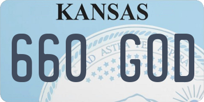 KS license plate 660GOD