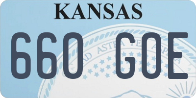 KS license plate 660GOE