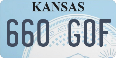 KS license plate 660GOF