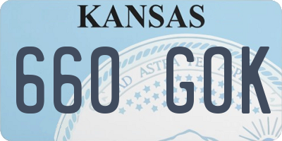 KS license plate 660GOK