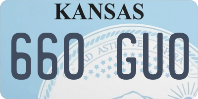 KS license plate 660GUO