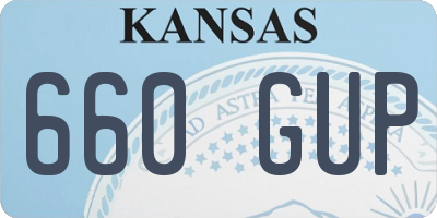 KS license plate 660GUP