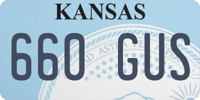 KS license plate 660GUS