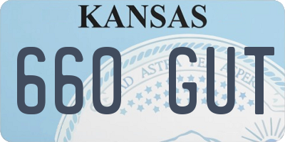 KS license plate 660GUT