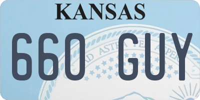KS license plate 660GUY