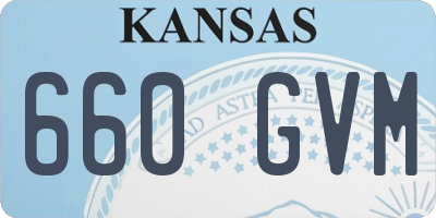KS license plate 660GVM