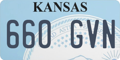 KS license plate 660GVN