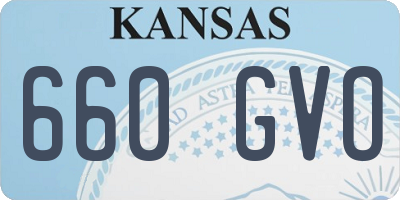 KS license plate 660GVO