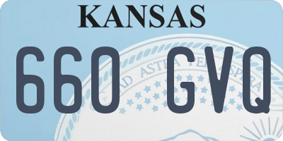 KS license plate 660GVQ